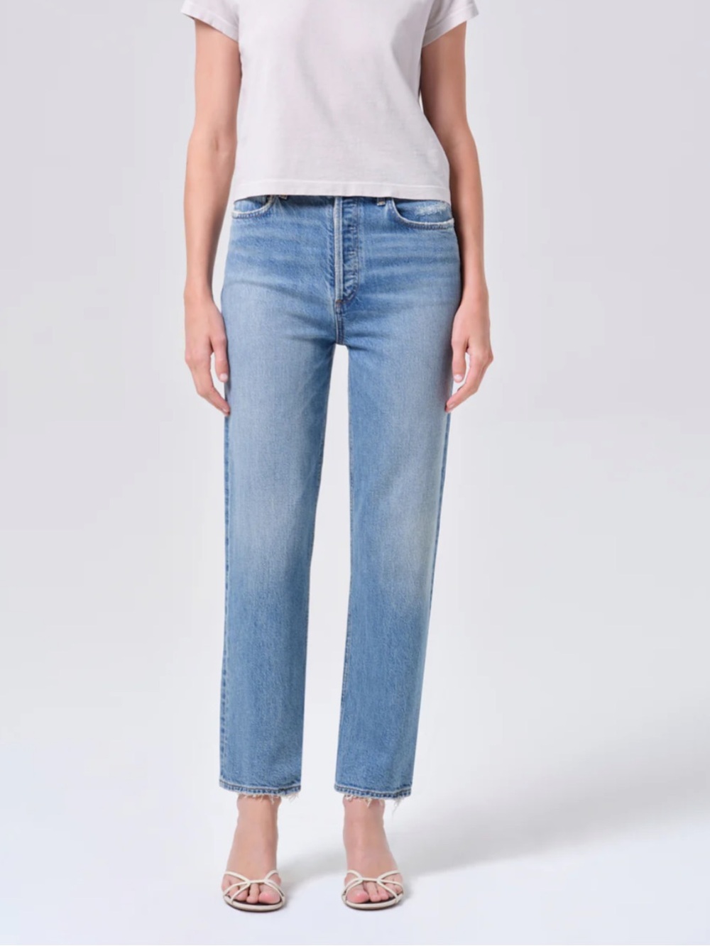 NWT AGOLDE 90’s Pinch Waist Crop Jeans in Renew — Size 28